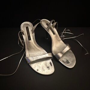 Metallic Silver Antonio Melani Strappy Sandals